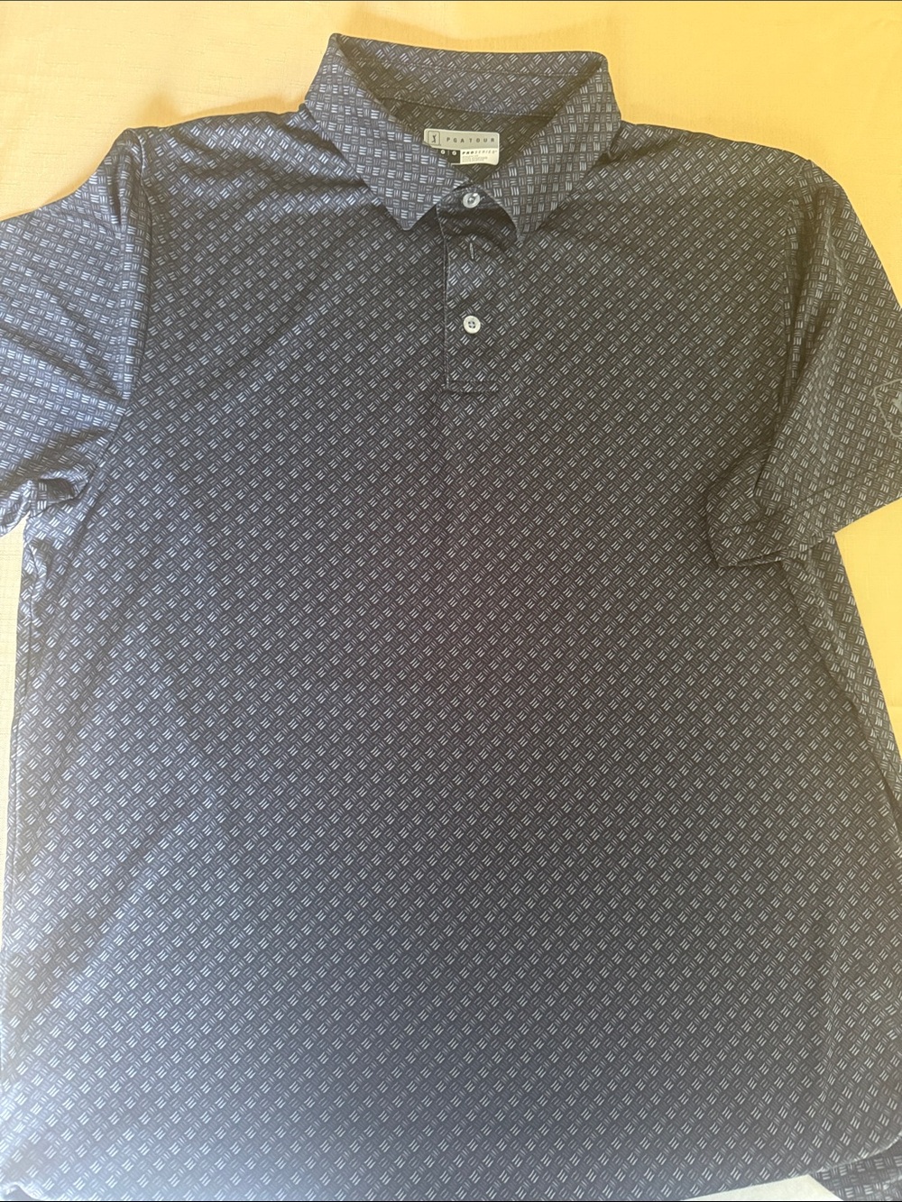 PGA Tour Dark Navy Geometric Print Polo